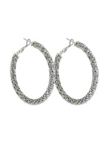 50MM BLING HOOP IN SILVER