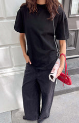 Alba Plain Black Tee