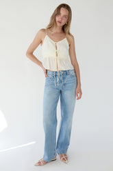 SHEER TIE-FRONT TANK TOP