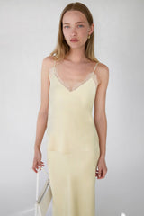 LACE TRIM SATIN CAMISOLE TANK