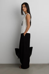 LINEN BLEND HIGH NECKLINE SLEEVELESS TOP