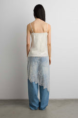 LACE PANELLED ASYMMETRICAL CAMISOLE