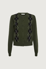 ARGYLE BUTTON FRONT CARDIGAN