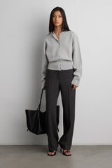 CINCHED WAIST BUTTON FRONT CARDIGAN