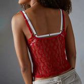 Sheer Mesh Square Neck Crop Top