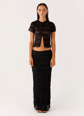 Daydreaming Low Rise Maxi Skirt - Black