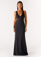 Desi Halterneck Maxi Dress - Black