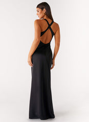 Desi Halterneck Maxi Dress - Black