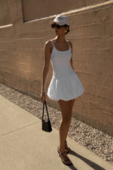 DROP WAIST BUBBLE HEM MINI DRESS