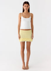 Elyssa Knit Mini Skirt - Lemon