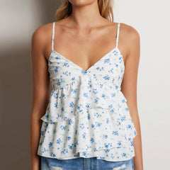 Peplum Spaghetti Strap Crop Top