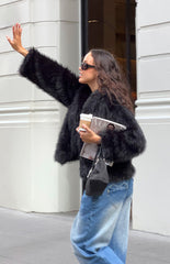 It Girl Black Faux Fur Jacket - PRE ORDER