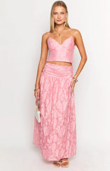 Jewel Pink Floral Crop Top
