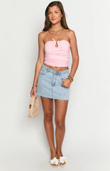 Kassy Pink Strapless Top