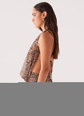 Elysia Mesh Mini Dress - Leopard