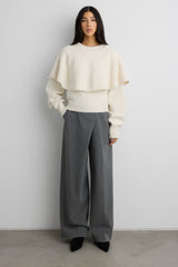CHUNKY RIBBED CAPE SWEATER SET