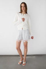 SATIN SHORT WITH LACE HEM