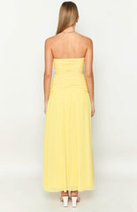 Sinclair Yellow Strapless Maxi Dress