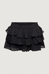 RUFFLED TIERED CHIFFON MINI SKORT
