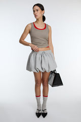 MINI BUBBLE HEM FLEECE SKIRT