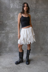 LACE RUFFLE MINI SKIRT