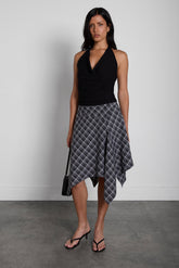 TARTAN PRINT A-LINE MIDI SKIRT