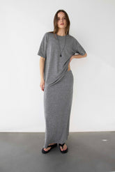 TEXTURED DRAWSTRING MAXI SKIRT