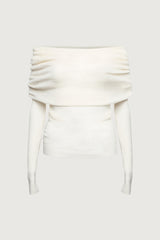 DRAPED OFF SHOULDER SWEATER