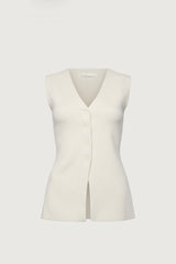 KNIT CINCHED WAIST BUTTON UP TOP