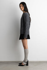 ALPACA AND WOOL-BLEND CABLE KNIT SWEATER