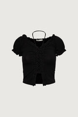 RUFFLE HALTER TOP