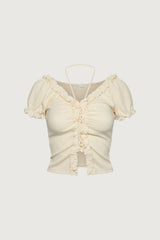 RUFFLE HALTER TOP