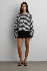 CROPPED STRIPED LONG SLEEVE TSHIRT