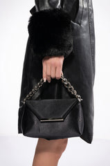 ADELE BLACK SATIN PURSE