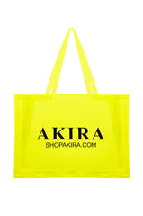 AKIRA PVC XXL SHOPPING BAG IN NEON YELLOW