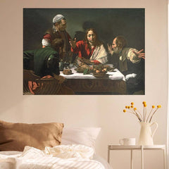 48 inch The Supper at Emmaus Decal Installed in Bedroom