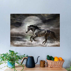 24x36 inch Wild As The Sea Poster Displayed Above Table