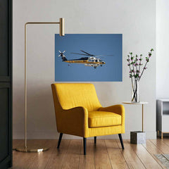 34x48 LAFD Rescue Copter 16 Decal Installed Above Chair