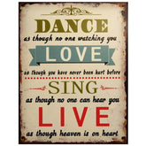 Dance & Sing Metal Sign