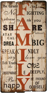 Family Wood Plaque 16"x32"