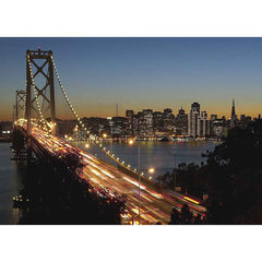 Golden Gate Bridge and Cityscape at Dusk Gloss Poster Printed | Wallhogs