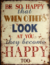 Happy Metal Sign 10"x13"