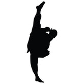 Martial Arts Extreme Side Kick Silhouette Wall Decal Printed