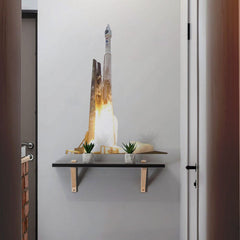 28x36 inch NASA Atlas Rocket Decal Installed Above Shelf