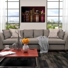 Night Miami Canvas Print Installed | Wallhogs