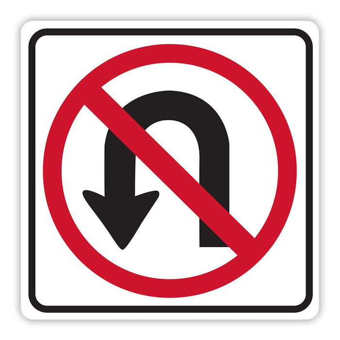 No U-Turn Sign Wall Decal Printed & Die-Cut | Wallhogs