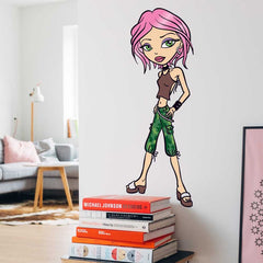14x36 inch Punk Brat Decal Installed Above Books