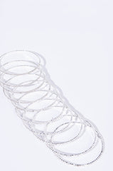10 RHINESTONE MEMORY WIRE BANGLE