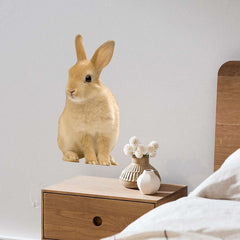 24 inch Sitting Bunny Wall Decal Installed by Nightstand