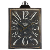 Vintage Style Black and White Iron Wall Clock | 16"x25"